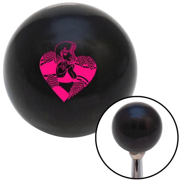 Pink Anime Girl in Heart American Shifter 107592 Black Shift Knob with M16 x 1.5 Insert