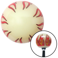 White Info American Shifter 239739 Red Flame Metal Flake Shift Knob with M16 x 1.5 Insert 