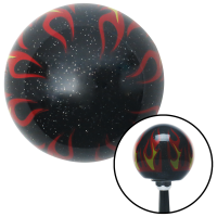 American Shifter 295834 Shift Knob Red JDM Band-Aid Single Clear Flame Metal Flake with M16 x 1.5 Insert