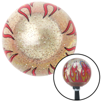 American Shifter 236224 Red Flame Metal Flake Shift Knob with M16 x 1.5 Insert Yellow Battery Charge Symbol 