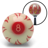 American Shifter 252014 Blue Flame Metal Flake Shift Knob with M16 x 1.5 Insert White and Red Pinstripe Skull 2 