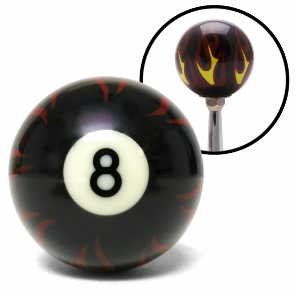Blue Pegasus Orange Flame Metal Flake American Shifter 298807 Shift Knob